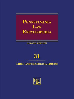 cover image of Pennsylvania Law Encyclopedia